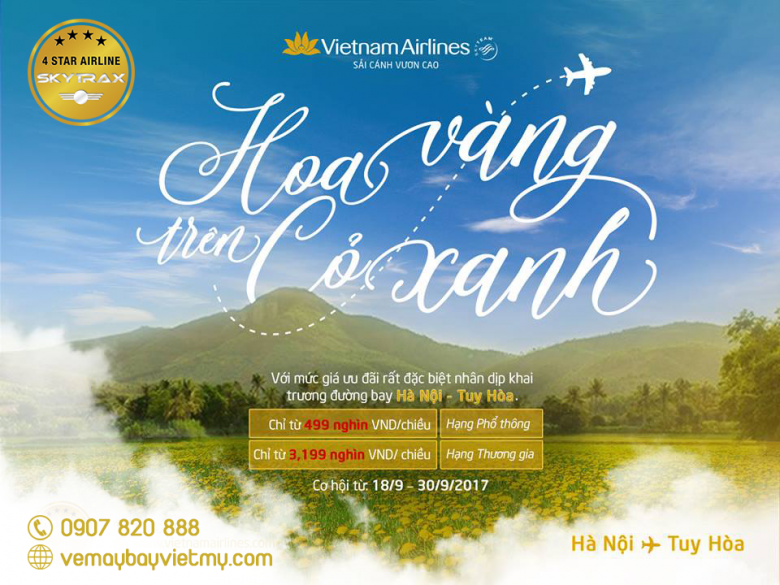 Vietnam Airlines khai thác lại đường bay Hà Nội - Tuy Hòa