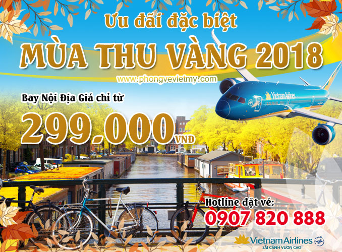 KHuyến mãi Vietnam Airlines Mùa Thu Vàng 2018