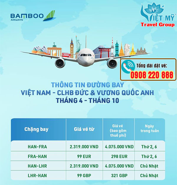 Vi vu tới Châu Âu cùng Bamboo Airways giá siêu ưu đãi