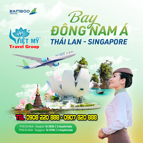 Bamboo Airways tăng chuyến bay Thái Lan, Singapore vi vu đón hè
