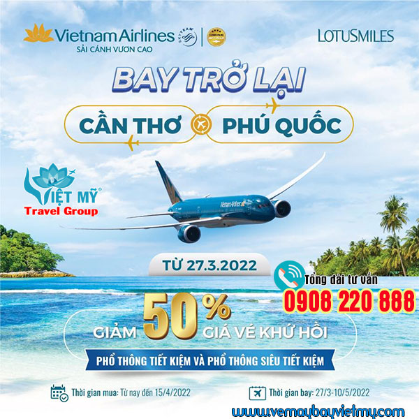 Vietnam Airlines khai thác trở lại đường bay Cần Thơ - Phú Quốc
