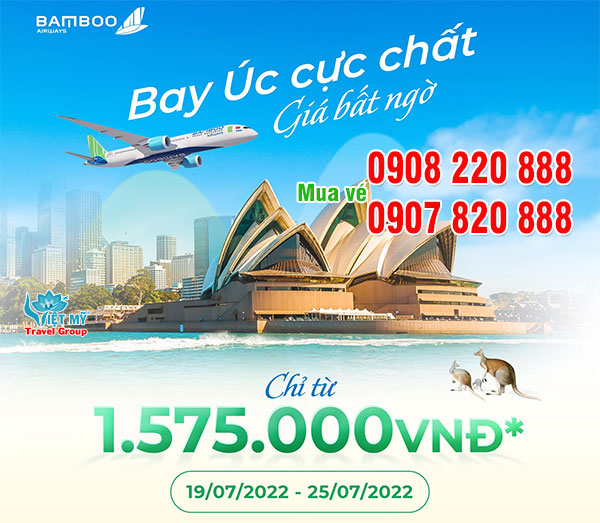 Bay Úc cực chất giá chỉ từ 1,575,000 đồng hãng Bamboo Airways