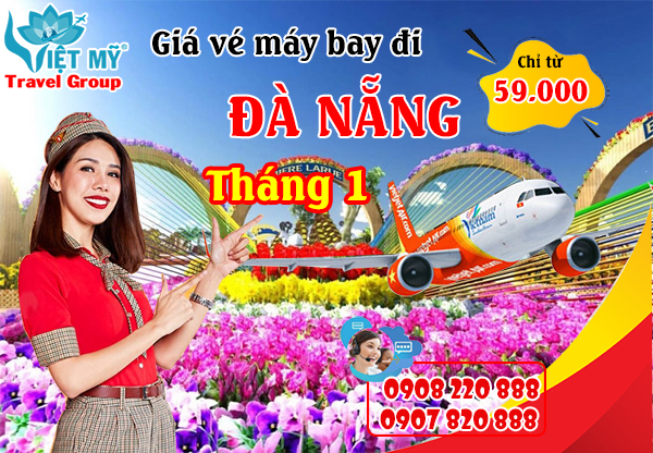 Giá vé máy bay đi Đà Nẵng tháng 1