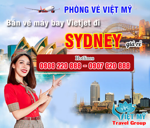 Phòng vé Việt Mỹ bán vé máy bay Vietjet đi Sydney giá rẻ