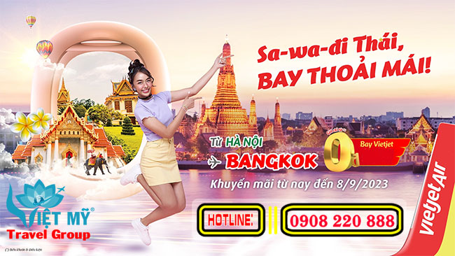 Vietjet khuyến mãi Hà Nội đi Bangkok giá chỉ từ 0 đồng