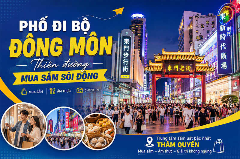 Phố đi bộ Đông Môn – Thiên đường mua sắm sôi động