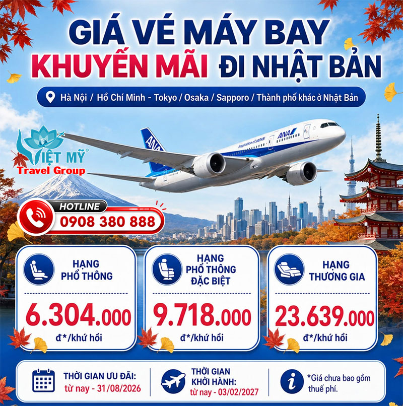 All Nippon Airways khuyến mãi giá vé đi Nhật Bản