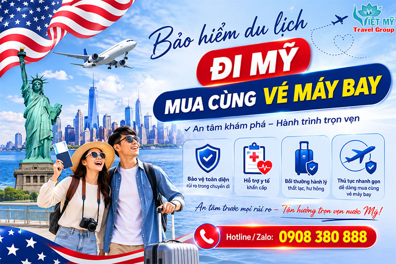 Bảo hiểm du lịch đi Mỹ mua cùng vé máy bay