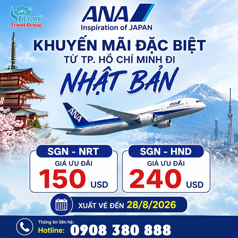 Asiana Airlines khuyến mãi đặc biệt bay từ TPHCM đi Nhật Bản