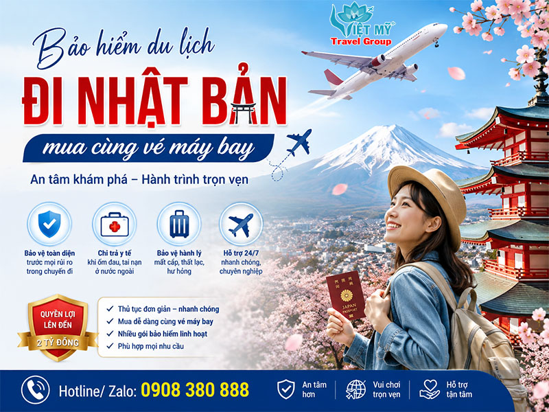 Bảo hiểm du lịch đi Nhật Bản mua cùng vé máy bay