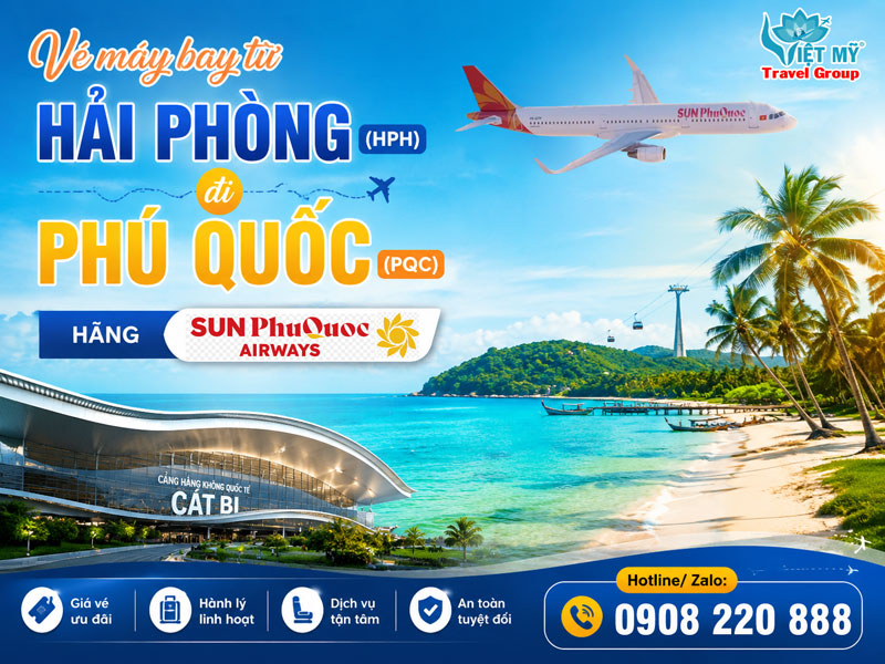 Vé máy bay từ Hải Phòng (HPH) đi Phú Quốc (PQC) hãng Sun PhuQuoc Airways