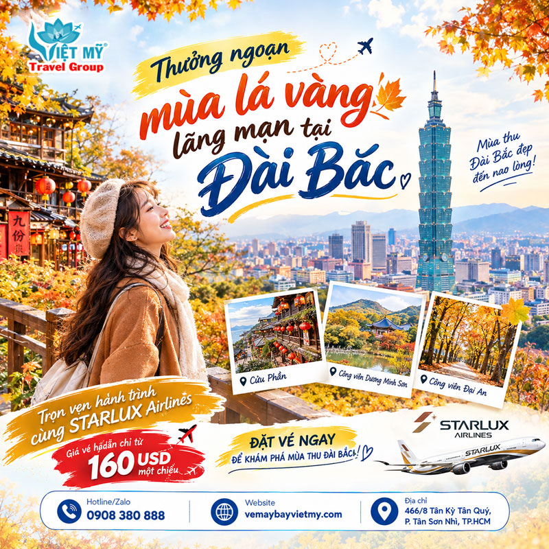 Thưởng ngoạn mùa lá vàng lãng mạn tại Đài Bắc