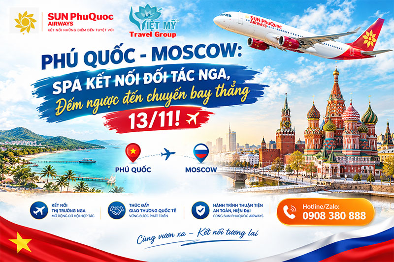 Sun PhuQuoc Airways mở đường bay thẳng Phú Quốc - Moscow