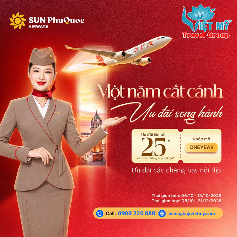 Một năm cất cánh - Ưu đãi song hành cùng Sun PhuQuoc Airquays